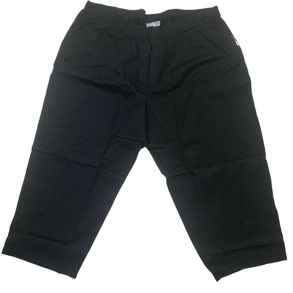 Only Necessities Womens Plus Size 20WP Black Pants Elastic Waist Straight Leg - Picture 1 of 7